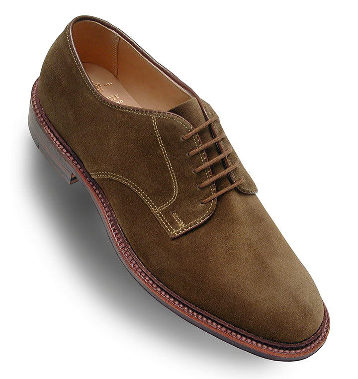 29336F Unlined Suede Plain Toe Blucher (Snuff Suede) – The Alden Shop