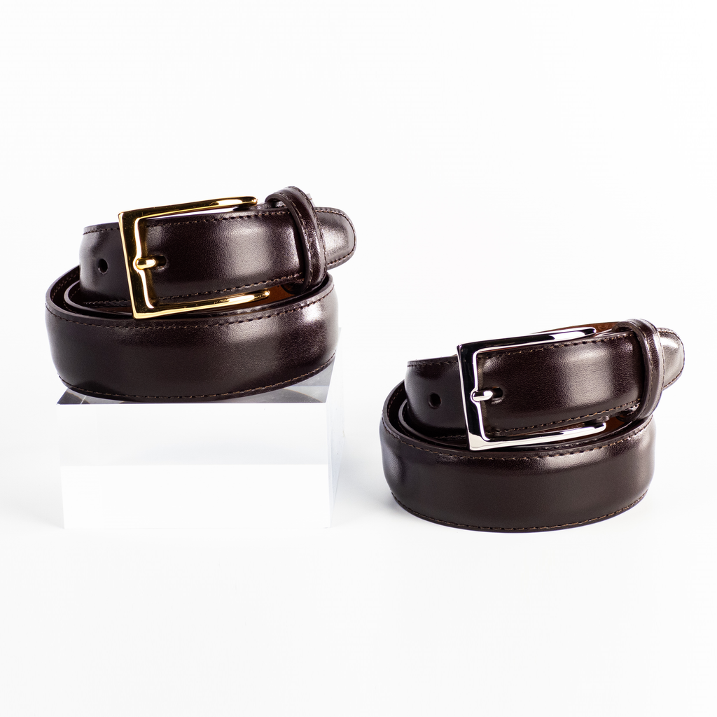 Alden Belt with Gold or Silver Buckle (Dark Brown Calf) – The