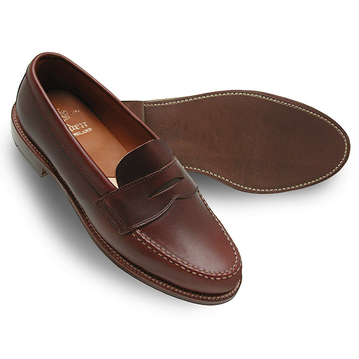 17831F Unlined Leisure Handsewn Penny Loafer LHS Brown Chromexcel The Alden Shop